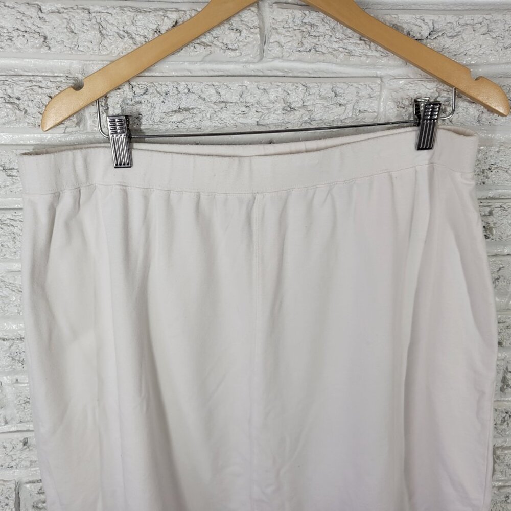 Talbots Women's 2X Plus White A-Line Skirt Mini Cotton Blend Pull-On WHI33E - Picture 3 of 9